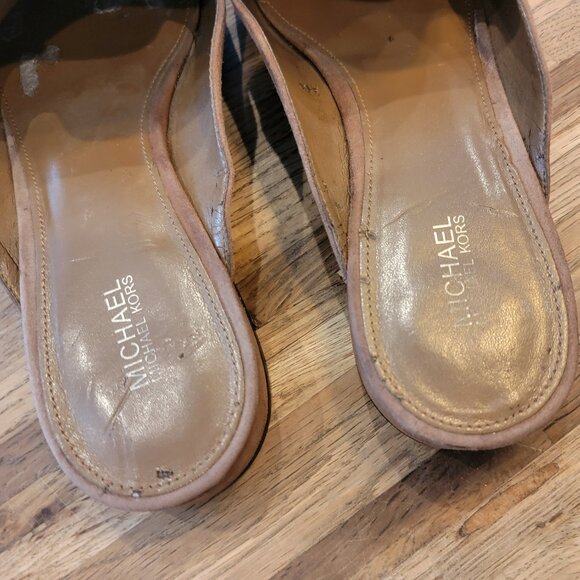 MICHAEL Michael Kors Nadia Brown Suede Slide/Slip On Shoes - Picture 8 of 13